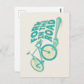 道路自転車のおもしろいフォーク ポストカード (正面/裏面)
