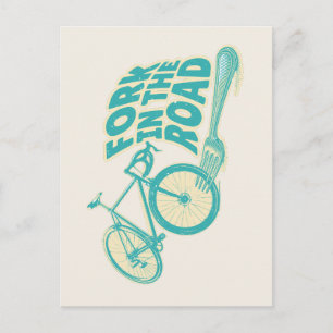 道路自転車のおもしろいフォーク ポストカード