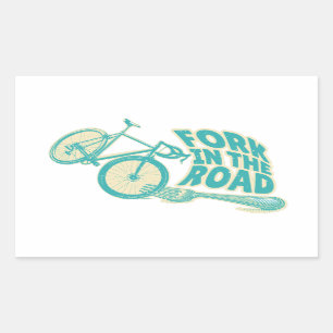 道路自転車のおもしろいフォーク 長方形シール