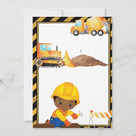 道路誕生日招待状カードを閉じる (裏面)