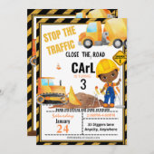 道路誕生日招待状カードを閉じる (正面/裏面)