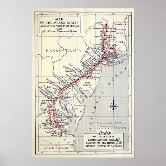 道路調査のプレートの索引 ポスター (正面)