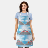 道路赤と白遮断遮断アクセス エプロン (着用した状態)