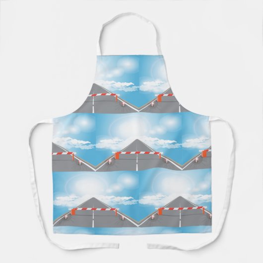 道路赤と白遮断遮断アクセス エプロン (正面)