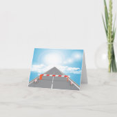 道路赤と白遮断遮断アクセス サンキューカード (正面)