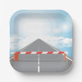 道路赤と白遮断遮断アクセス ペーパープレート (正面)