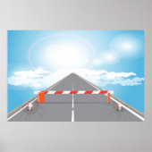 道路赤と白遮断遮断アクセス ポスター (正面)