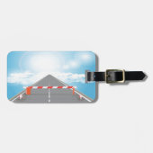 道路赤と白遮断遮断アクセス ラゲッジタグ (正面横)