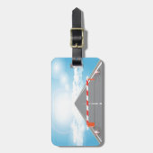 道路赤と白遮断遮断アクセス ラゲッジタグ (正面縦)