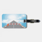 道路赤と白遮断遮断アクセス ラゲッジタグ (裏面横)