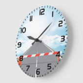 道路赤と白遮断遮断アクセス ラージ壁時計 (傾斜)