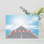 道路赤と白遮断遮断アクセス 招待状 (スタンド正面)