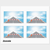 道路赤と白遮断遮断アクセス 長方形シール (シート)