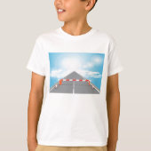 道路赤と白遮断遮断アクセス Tシャツ (正面)