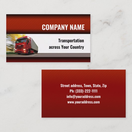 道路運送業者赤トラック 名刺 (正面/裏面)