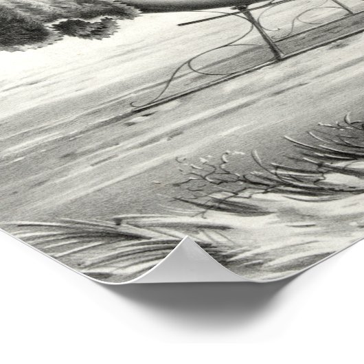 道路、冬 – 1853 ポスター (角)