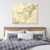 道路、運河、蒸気船の地図 キャンバスプリント (インサイチュ (寝室))