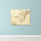 道路、運河、蒸気船の地図 キャンバスプリント (インサイチュ (ウッドフロア))