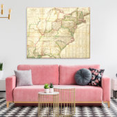 道路、運河、蒸気船の地図 キャンバスプリント (インサイチュ (リビング))