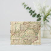 道路、運河、蒸気船の地図 ポストカード (スタンド正面)