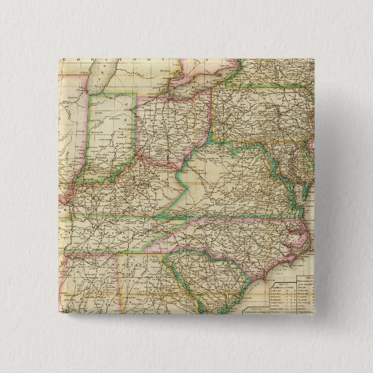 道路、運河、蒸気船の地図 缶バッジ (正面)