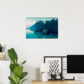 道頓堀の朝、道頓堀の朝、河瀬蓮井、ウッドカット ポスター (ホームオフィス)