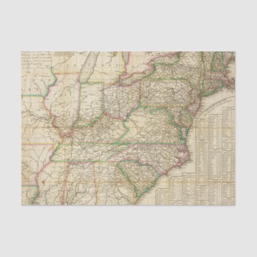 道、運河および蒸気のボートの地図 薄葉紙 (正面)