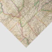 道、運河および蒸気のボートの地図 薄葉紙 (詳細)