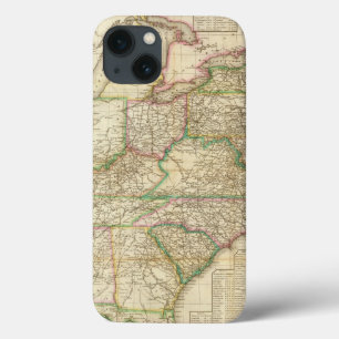 道、運河および蒸気のボートの地図 iPhone 13ケース