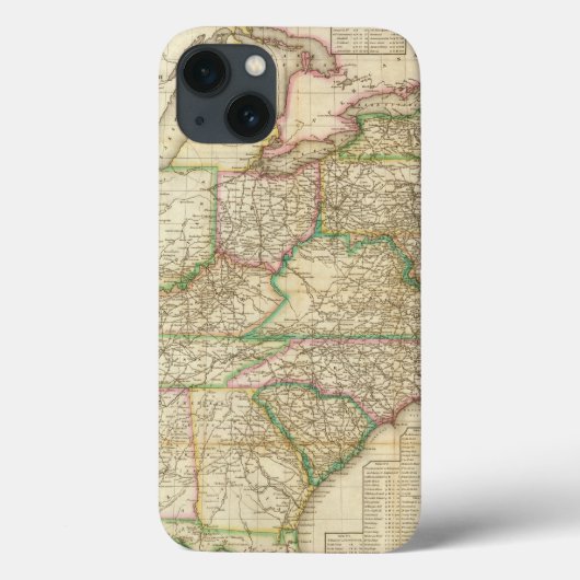 道、運河および蒸気のボートの地図 Case-Mate iPhoneケース (裏面)