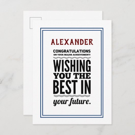 達成おめでとう ポストカード (正面/裏面)