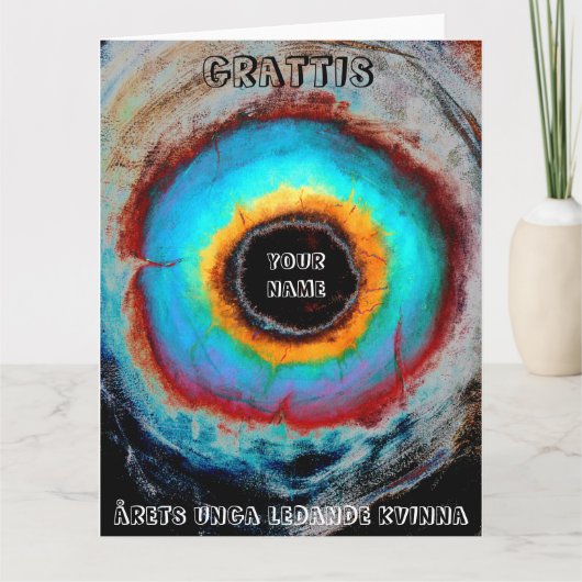 達成お祝いの成功した認識 カード (正面)