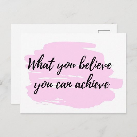 達成できる信じこと – 引用文はがき ポストカード (正面/裏面)