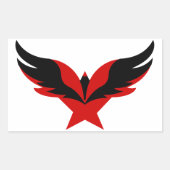 達成と自由の星鷲の鳥 長方形シール (正面)