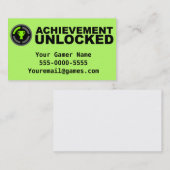 達成によって鍵を開けられるビデオゲームの名刺 名刺 (正面/裏面)