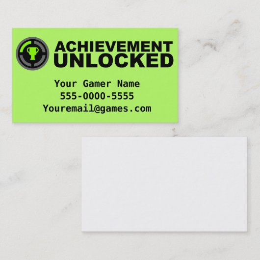 達成によって鍵を開けられるビデオゲームの名刺 名刺 (正面/裏面)