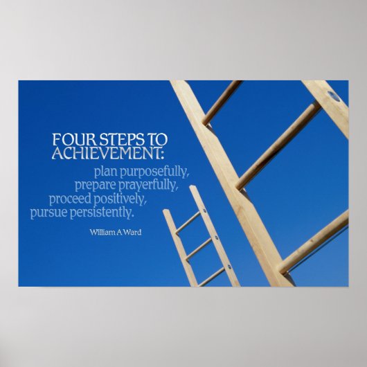 達成のためのステップのポスタープリント ポスター (正面)