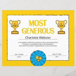 達成の最も寛大な証明書PDF