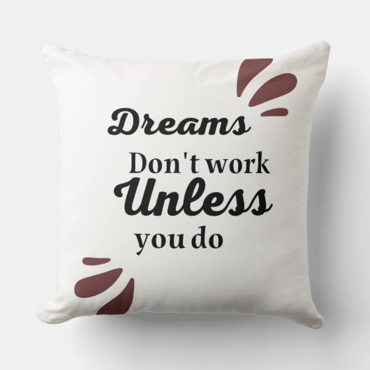 達成の本質：夢は行動を必要とする クッション (正面)