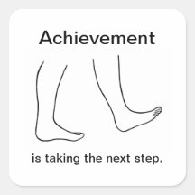 達成は次のステップを取っているステッカー