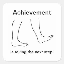 達成は次のステップを取っているステッカー スクエアシール