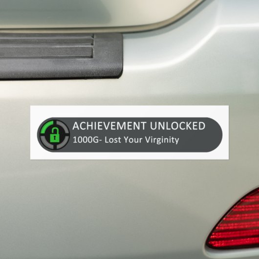 達成は無くなった純潔の鍵を開けました バンパーステッカー (車上)