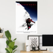 達成やる気を起こさせる引用文登山トップ ポスター (ホームオフィス)