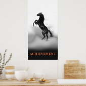 達成やる気を起こさせる白黒飼育馬 ポスター (キッチン)
