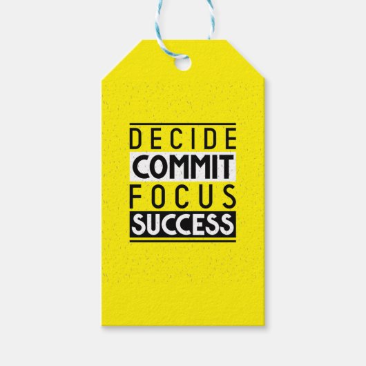 達成やる気を起こさせる者引用文デザイン ギフトタグ (正面)