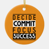 達成やる気を起こさせる者引用文デザイン セラミックオーナメント (正面)