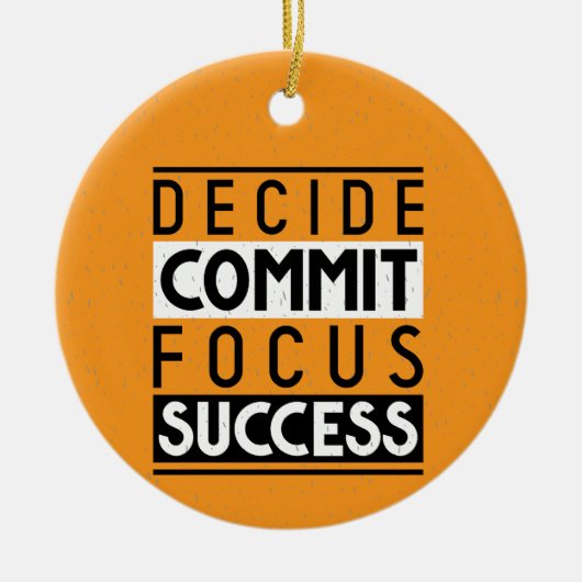 達成やる気を起こさせる者引用文デザイン セラミックオーナメント (正面)