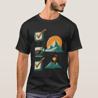 達成チェックリスト | コーヒー達成 & 山  Tシャツ