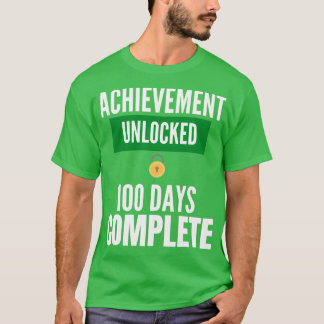 達成ロック解除100日完おもしろい了100日 Tシャツ