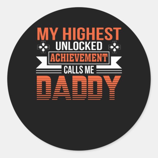 達成度が自分のビデオゲーマーパパ ラウンドシール (正面)